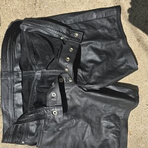 Edgy Black Leather Shorts with Metal Accents